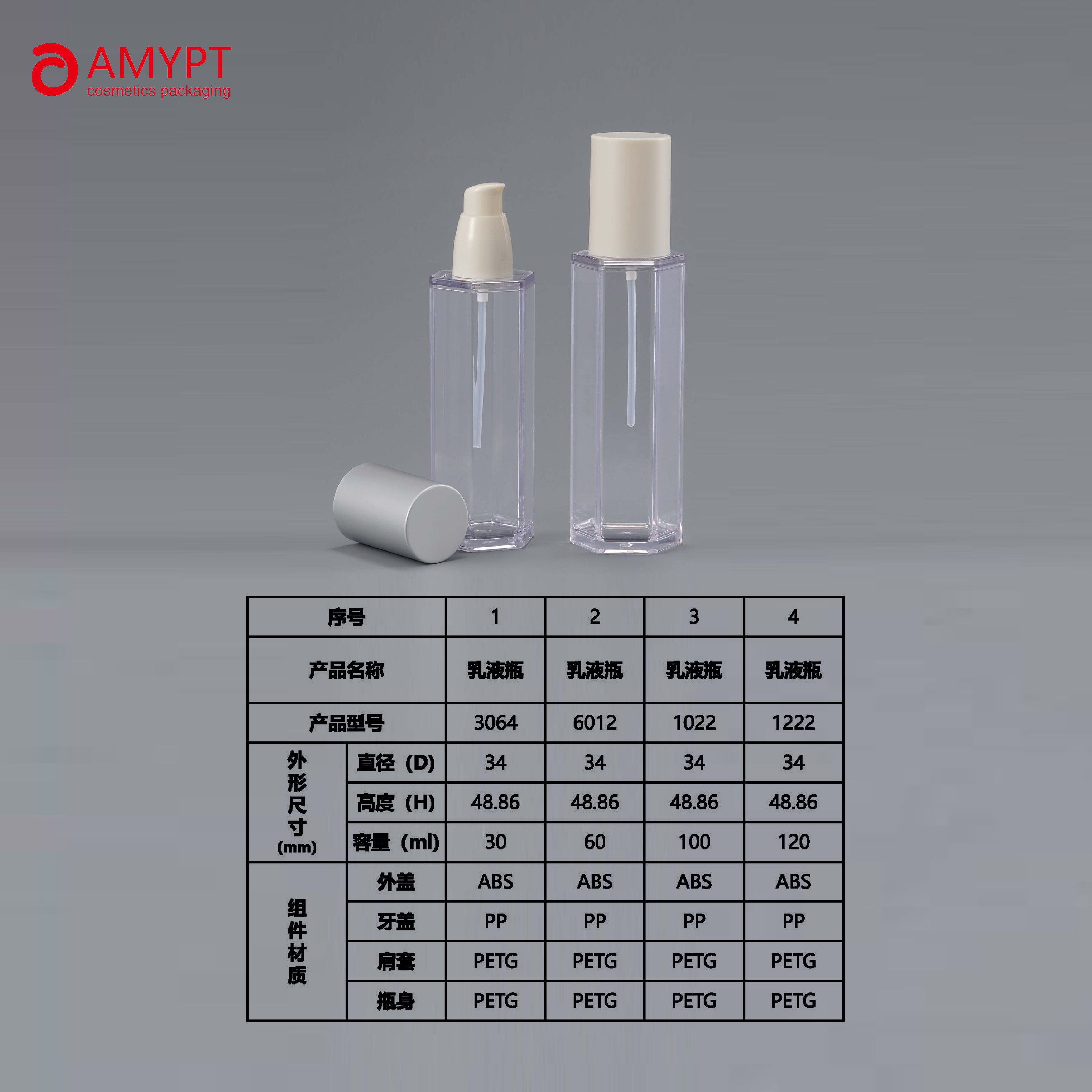 Косметическая прозрачная бутылка-распылитель PETG