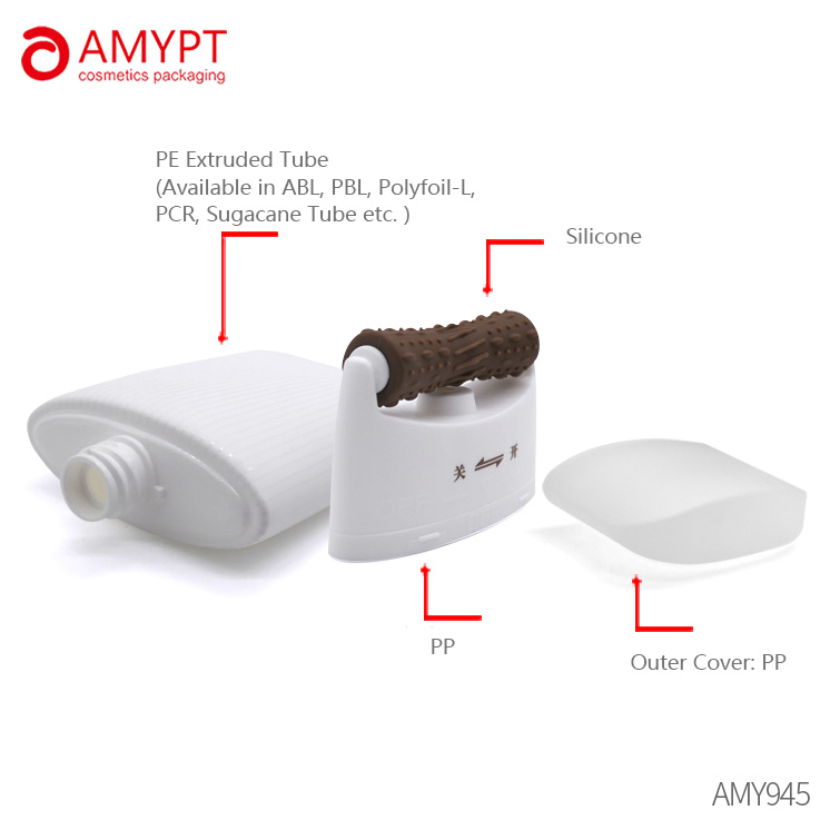 овальная трубка по индивидуальному заказу, косметические мягкие тюбики объемом 150 мл, пластиковая упаковка с массажной головкой